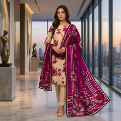 3 Pcs Lawn Unstitched Suit 125