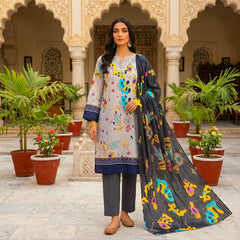 3 Pcs Lawn Unstitched Suit 117