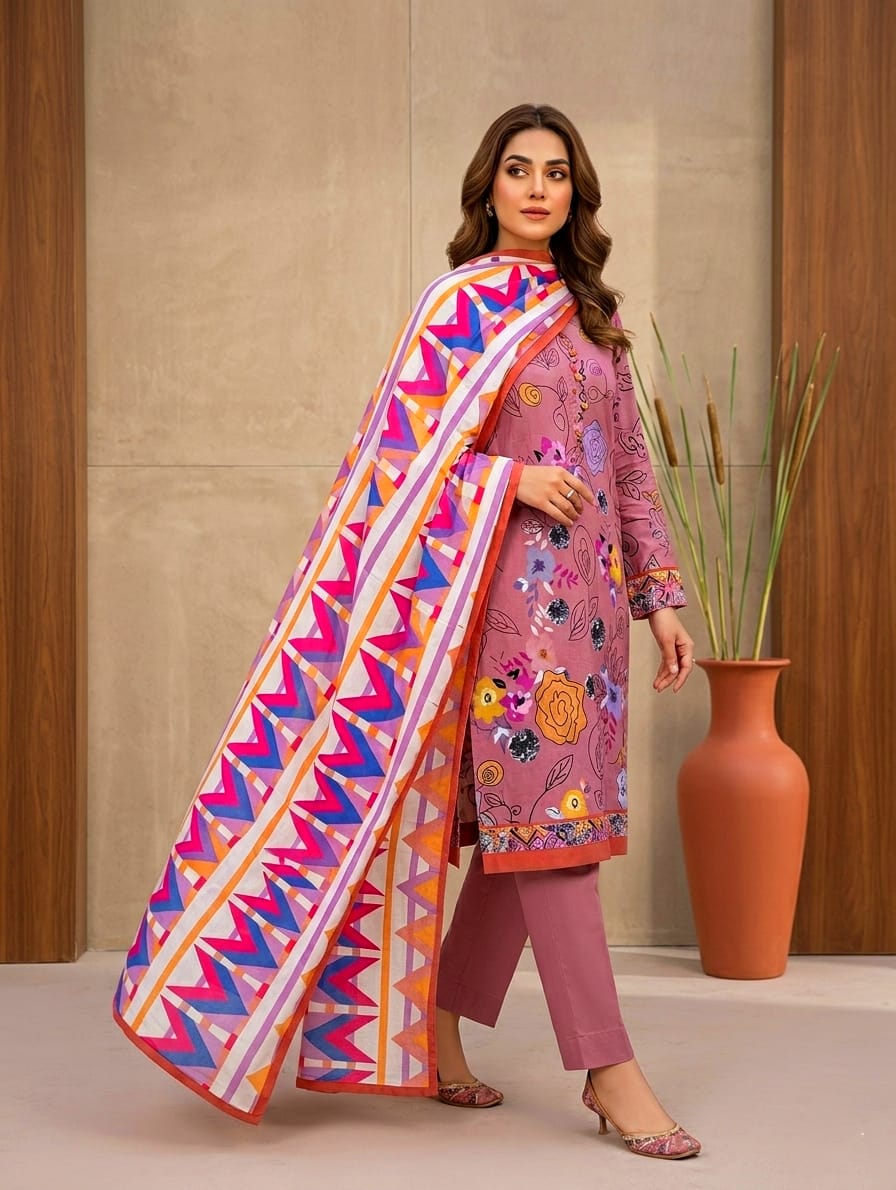 3 Pcs Lawn Unstitched Suit 120