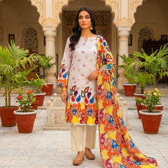 3 Pcs Lawn Unstitched Suit 121